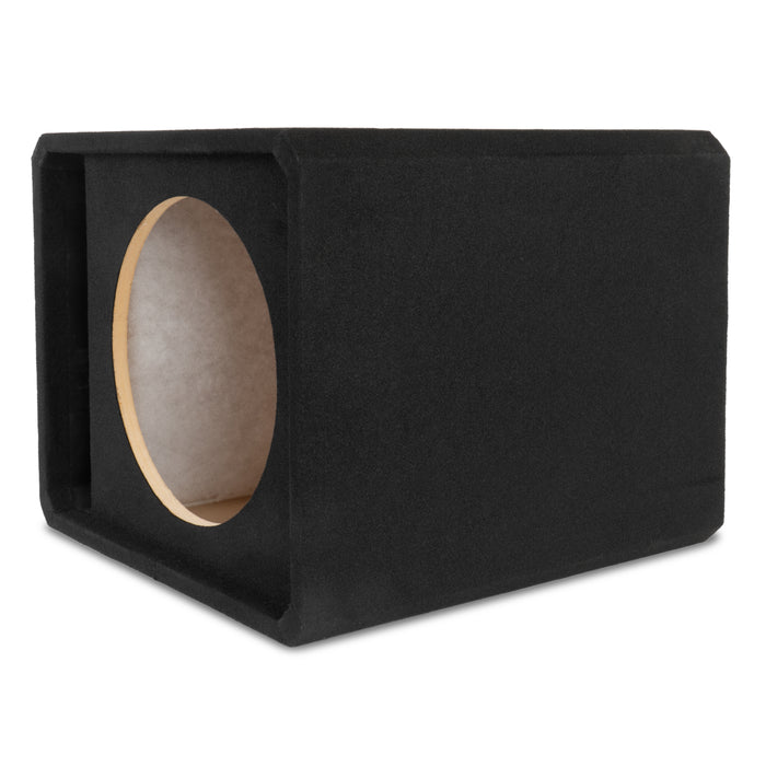 NE151P Single 15" Slot Ported 3/4" MDF Black Carpeted Subwoofer Enclosure – 3.50 Cu. Ft. with Polyfil and NVX Logo