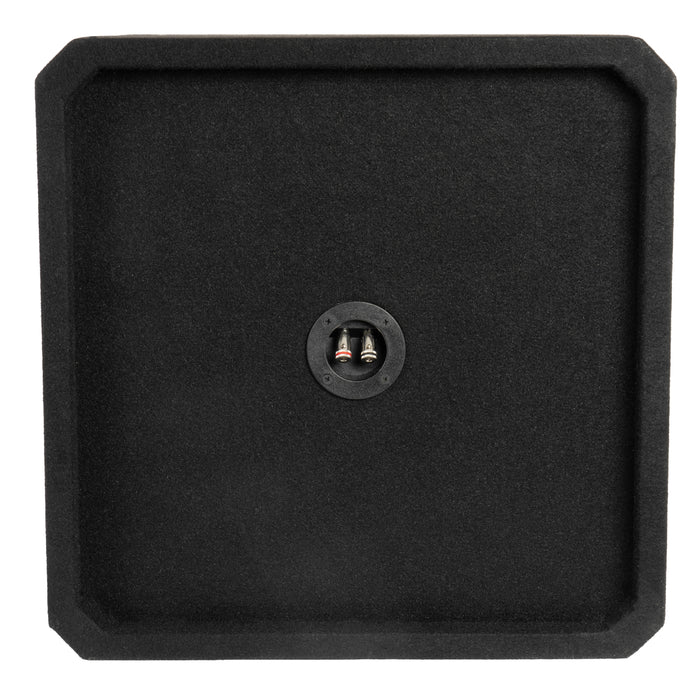 NE151S Single 15" Sealed 3/4" MDF Black Carpeted Subwoofer Enclosure – 2.1 Cu. Ft. with Polyfil and NVX Logo