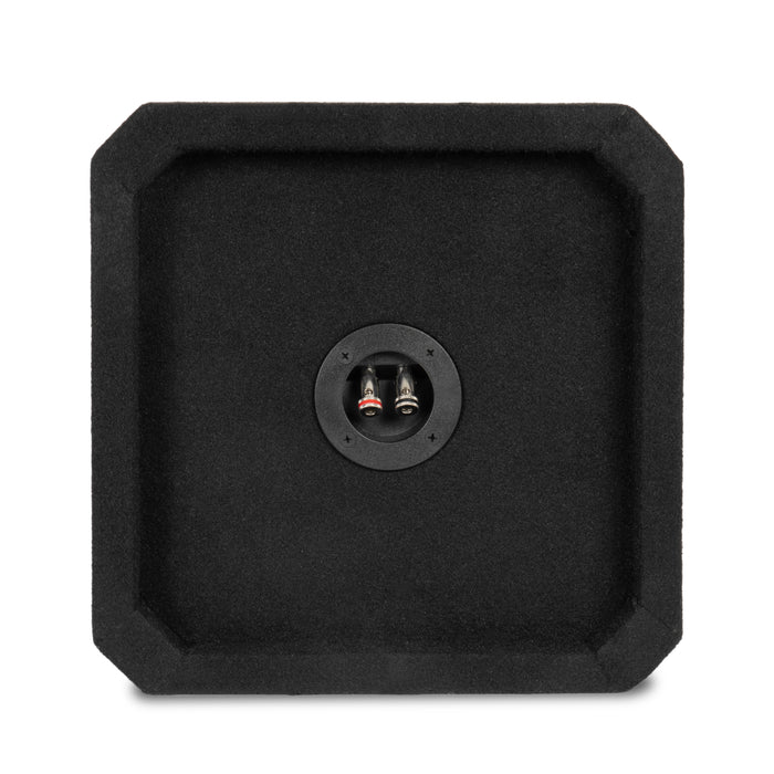 NE81S Single 8" Sealed 3/4" MDF Black Carpeted Subwoofer Enclosure – 0.45 Cu. Ft. with Poly-fil and NVX Logo