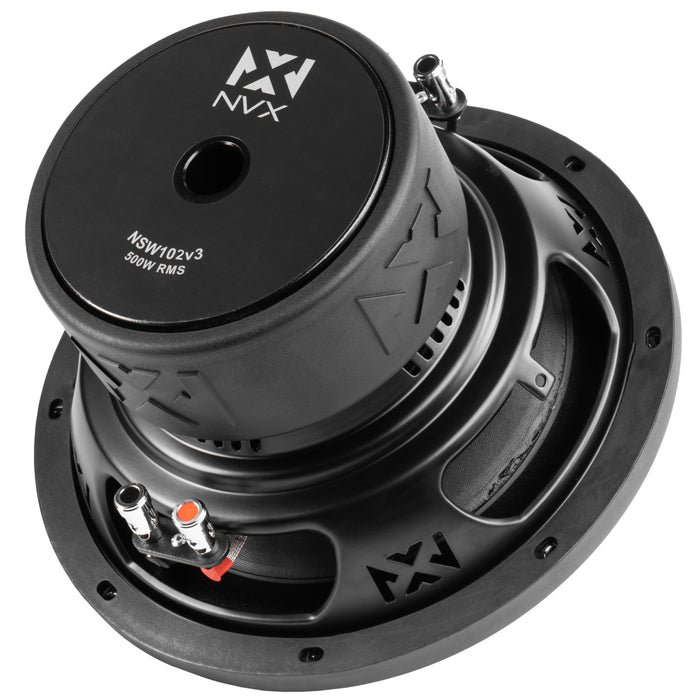 NSW102 Version 3 (NSW102v3) 1000W Peak (500W RMS) N-Series v3 10" Dual 2-Ohm Subwoofer