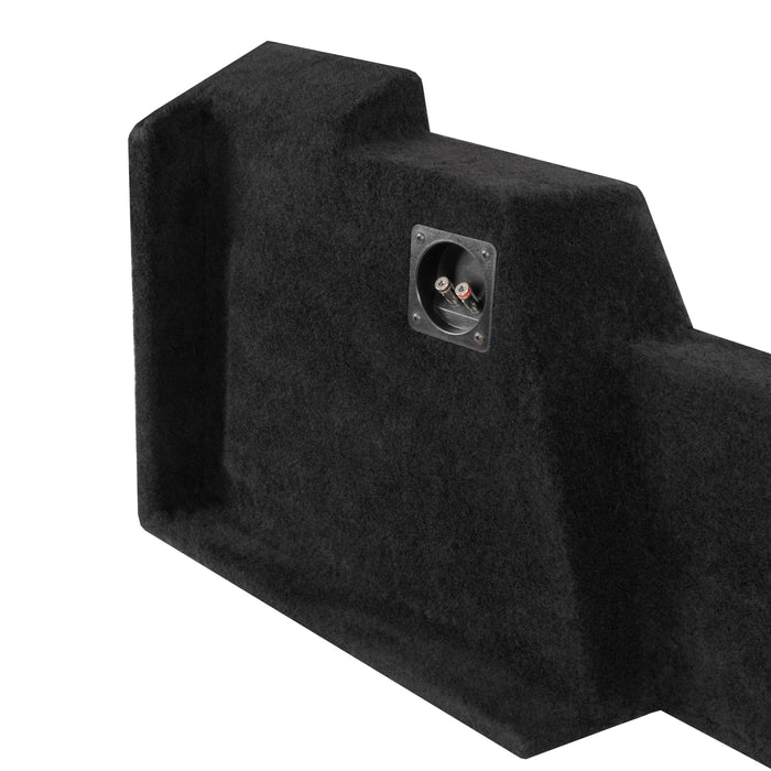 Custom Fit Dual 12" Sealed Up Firing Empty Subwoofer Enclosure for 2014-2018 Chevrolet Silverado and GMC Sierra Double Cab Trucks | VE-GM-SLVDCG3-D12S