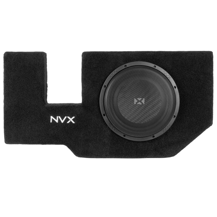 LVE-DOD-RAMQCCG3-S12S Custom Fit 400W RMS Single 12" Sealed Loaded Subwoofer Enclosure for 2002-2018 Ram Quad and Crew Cab Trucks