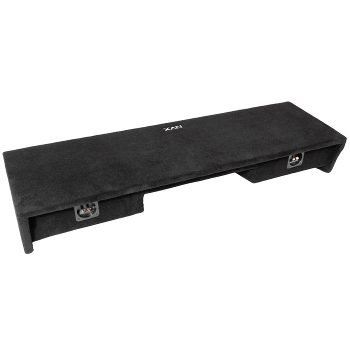 LVE-GM-SLVECG1-D12S Custom Fit 800W RMS Dual 12" Sealed Loaded Down Firing Subwoofer Enclosure for 1999-2006 Chevrolet Silverado and GMC Sierra Extended Cab Trucks