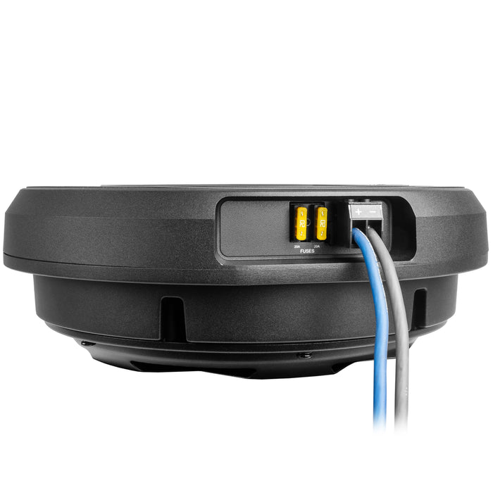 QBSTA 900W Peak (300W RMS) 11" Quick Bass Spare Tire Amplified Subwoofer System with Remote Bass Level Control and Amplifier Wiring Kit