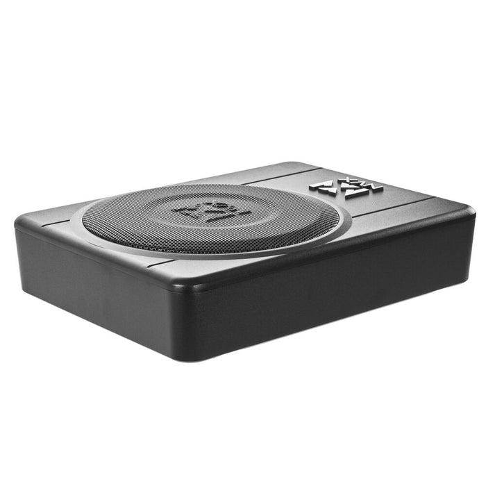 QBUS10P 500W Peak (200W) RMS 10" Ported Amplified Loaded Under Seat Subwoofer System with Remote Bass Knob and Amplifier Wiring Kit