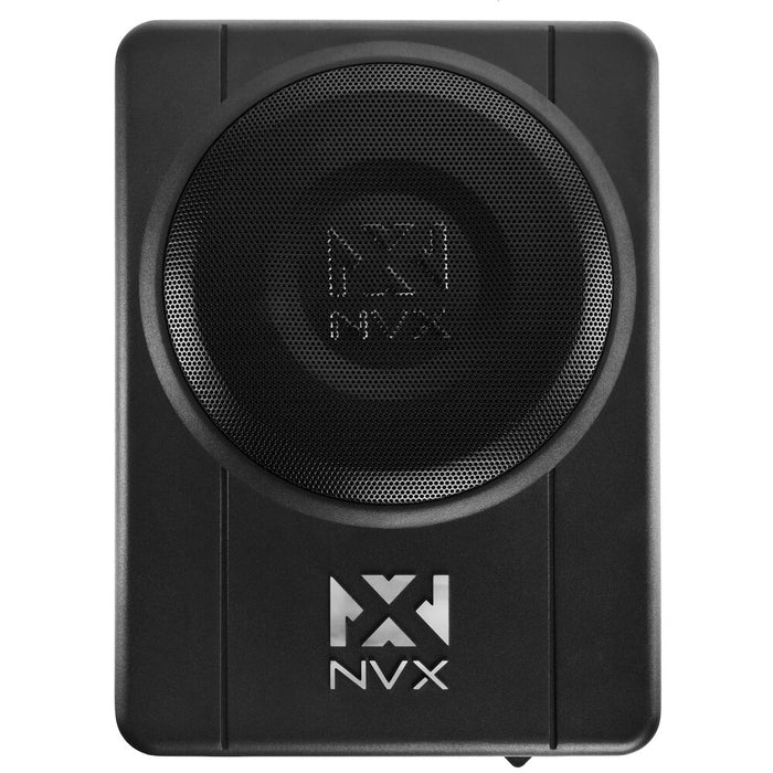 QBUS8P 300W Peak (150W) RMS 8" Ported Amplified Loaded Under Seat Subwoofer System with Remote Bass Knob and Amplifier Wiring Kit