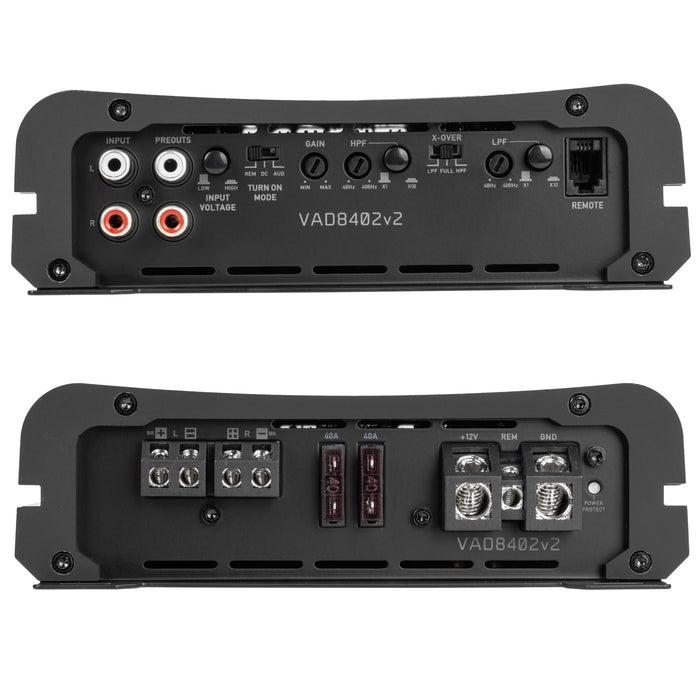 VAD8402 v2 (VAD8402v2) 840W RMS V-Series Full-Range Class-D 2-Channel Amplifier (Marine Certified)